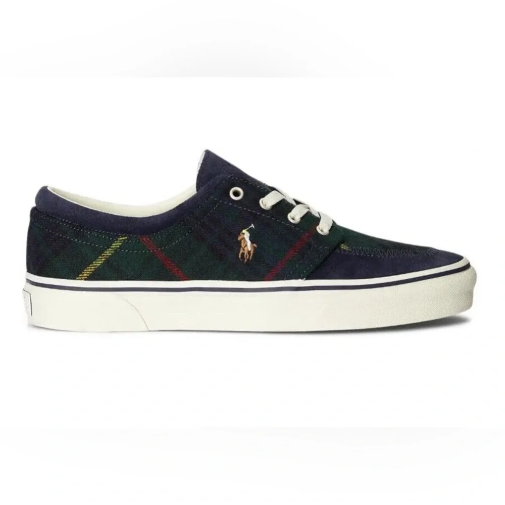 Polo Ralph Lauren Faxon x Tartan Plaid Wool Suede Sneakers